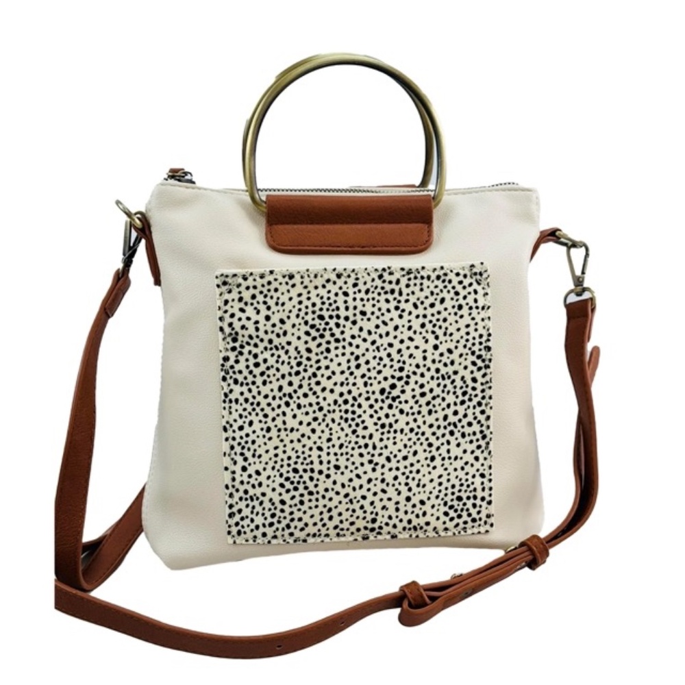 Altar'd State faux leather Dalmatian pocket crossbody purse